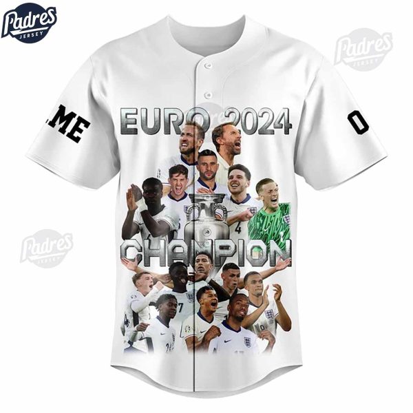 England Euro 2024 Champions Custom Baseball Jersey 3