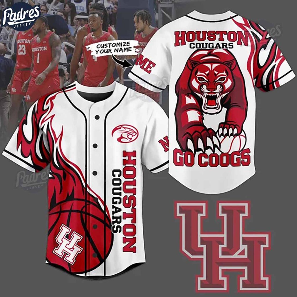 Houston Cougars Basketball Go Coogs Custom Baseball Jersey