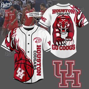 Houston Cougars Basketball Go Coogs Custom Baseball Jersey 1