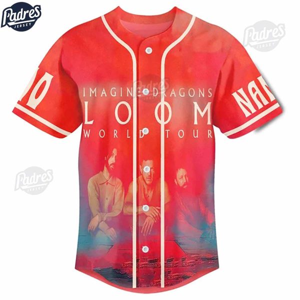 Imagine Dragons Loom World Tour Custom Red Baseball Jersey 2