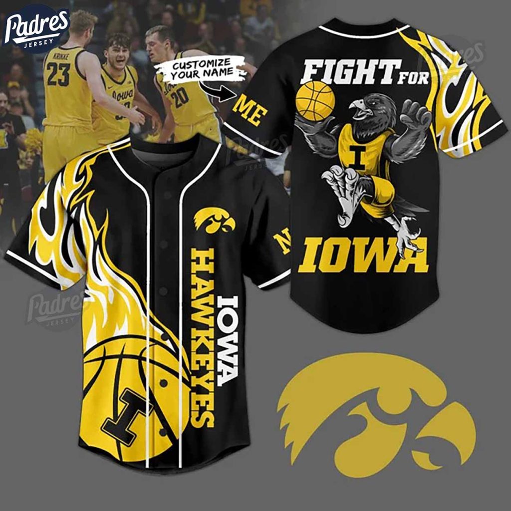 Iowa Hawkeyes Basketball Team Custom NCAA Baseball Jersey