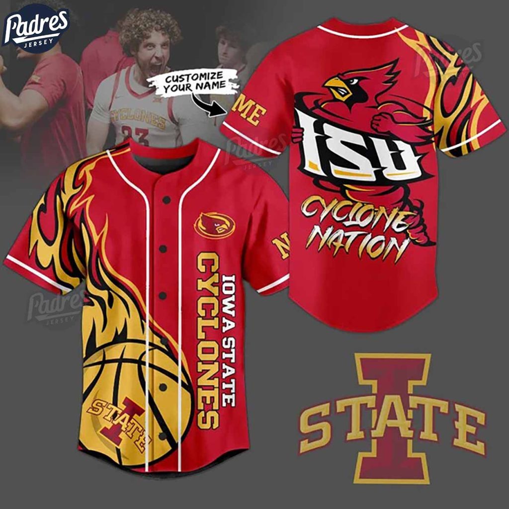 Iowa State Cyclones Basketball Team Custom Baseball Jersey