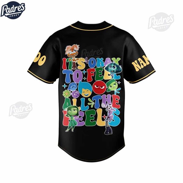 Its Okay To Feel All The Feels Inside Out Custom Baseball Jersey Style 3