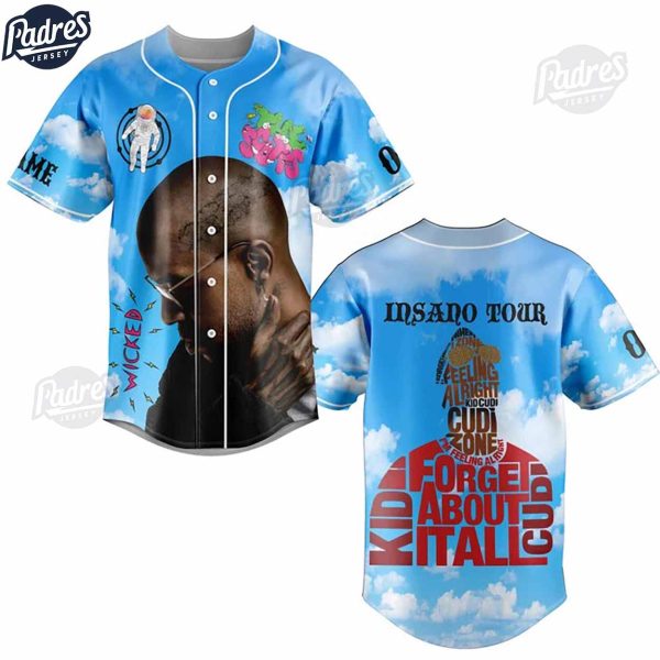 Kid Cudi Insano Tour Custom Baseball Jersey 2