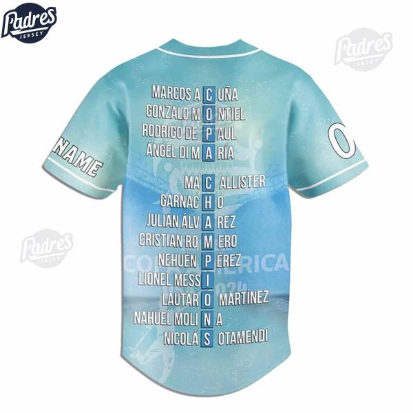 Lionel Messi Argentina Custom Baseball Jersey 2