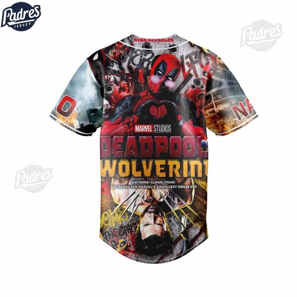 Marvel Studios Deadpool Wolverine Smile Custom Baseball Jersey 2