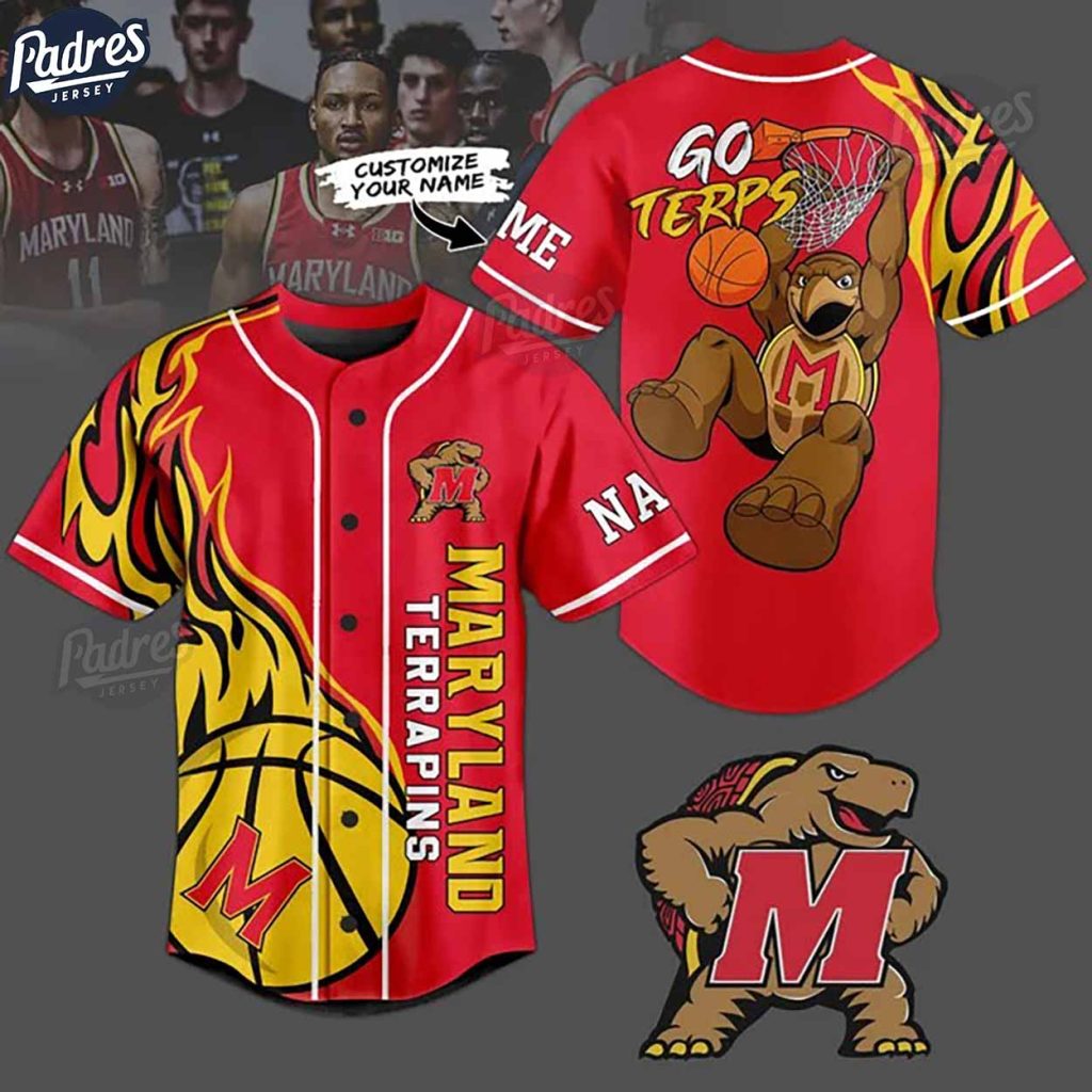 Maryland Terrapins Basketball Team Custom NCAA Baseball Jersey