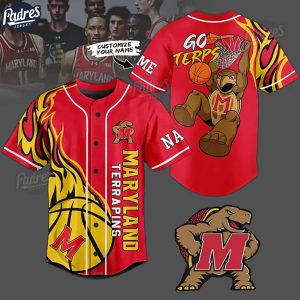 Maryland Terrapins Basketball Team Custom NCAA Baseball Jersey 1