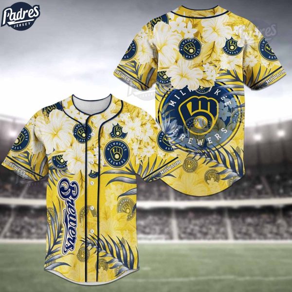 Milwaukee Brewers Flower MLB Baseball Jersey Shirt 1