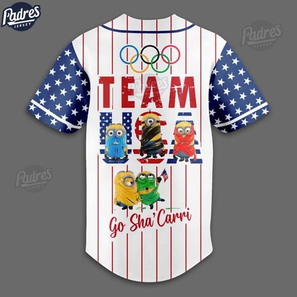 Minion Team USA Olympic Paris Baseball Jersey 3