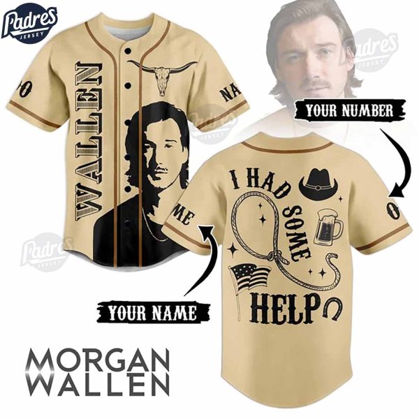 Morgan Wallen I Had Some Help Custom Baseball Jersey Online 1