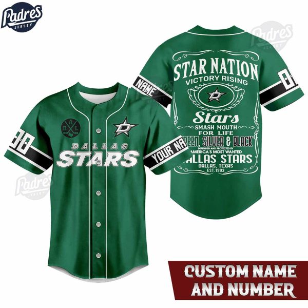 NHL Dallas Stars Custom Baseball Jersey Style 1