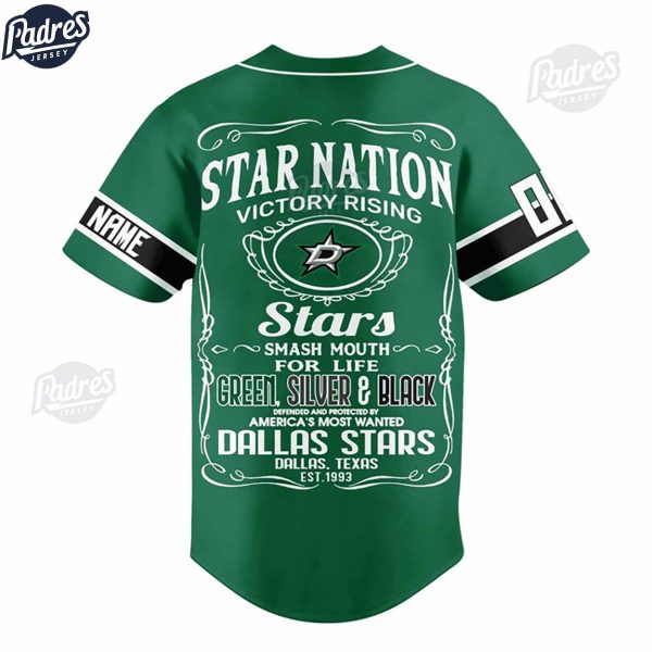 NHL Dallas Stars Custom Baseball Jersey Style 3