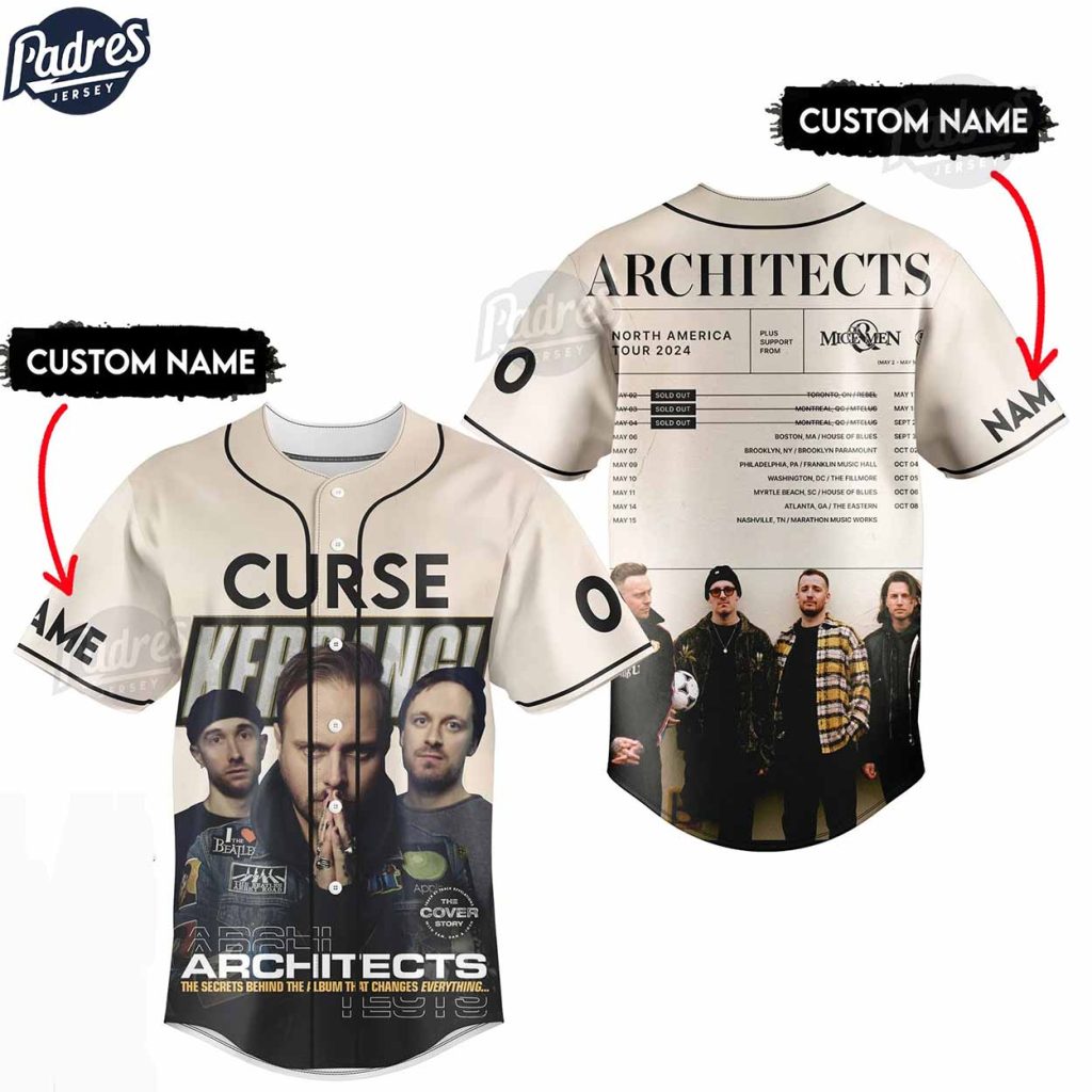 North America Tour 2024 Architects Custom Baseball Jersey Design