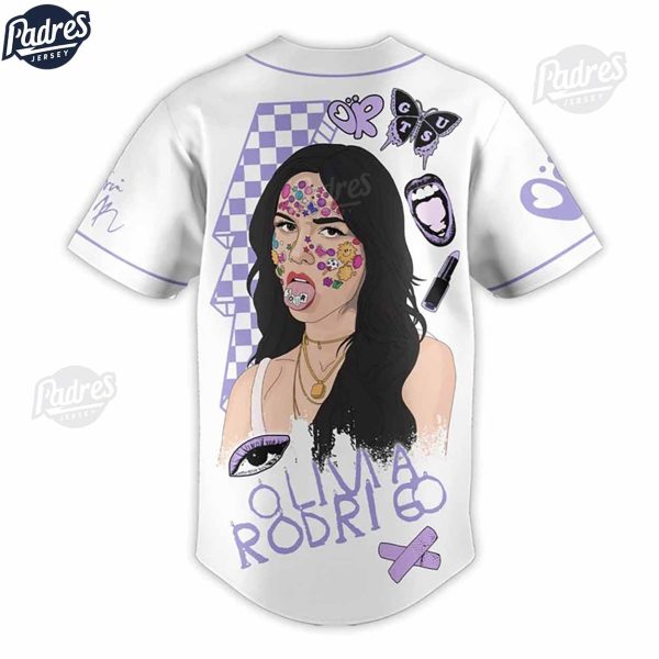 Olivia Rodrigo Custom White Baseball Jersey Style 2