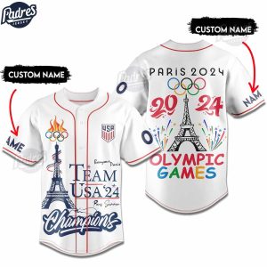 Olympic Games Paris 2024 Team USA Custom Baseball Jersey 1