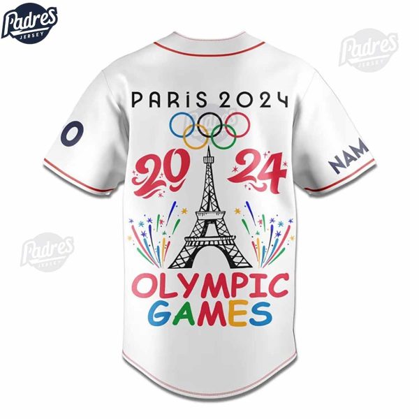 Olympic Games Paris 2024 Team USA Custom Baseball Jersey 3