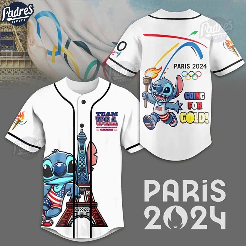 Olympic Paris 2024 Team USA Stitch Baseball Jersey Style