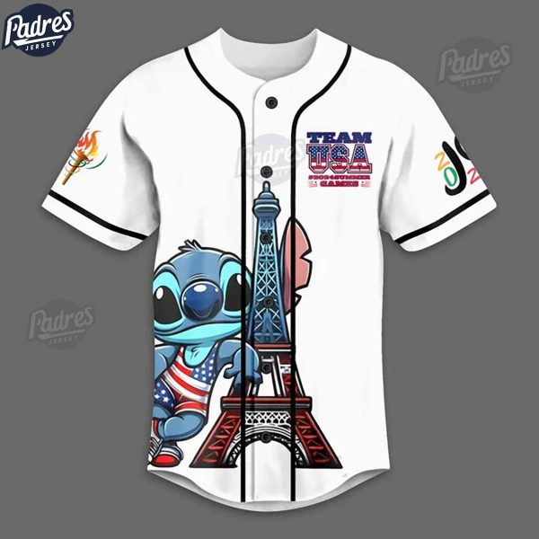 Olympic Paris 2024 Team USA Stitch Baseball Jersey Style 2