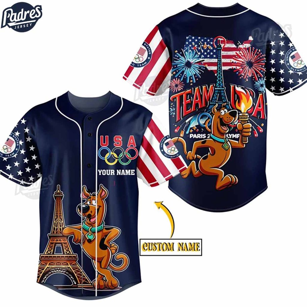 Olympic Paris Scooby Doo Personalized Baseball Jersey