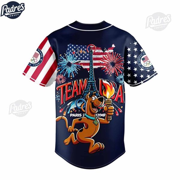 Olympic Paris Scooby Doo Personalized Baseball Jersey 3