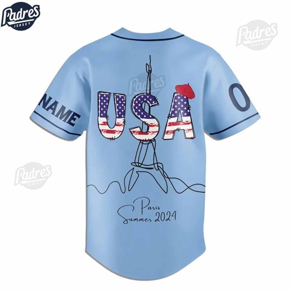 Olympic Paris Team USA Custom Baseball Jersey 2