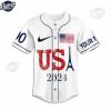 Olympic Paris Team USA Custom White Baseball Jersey 3