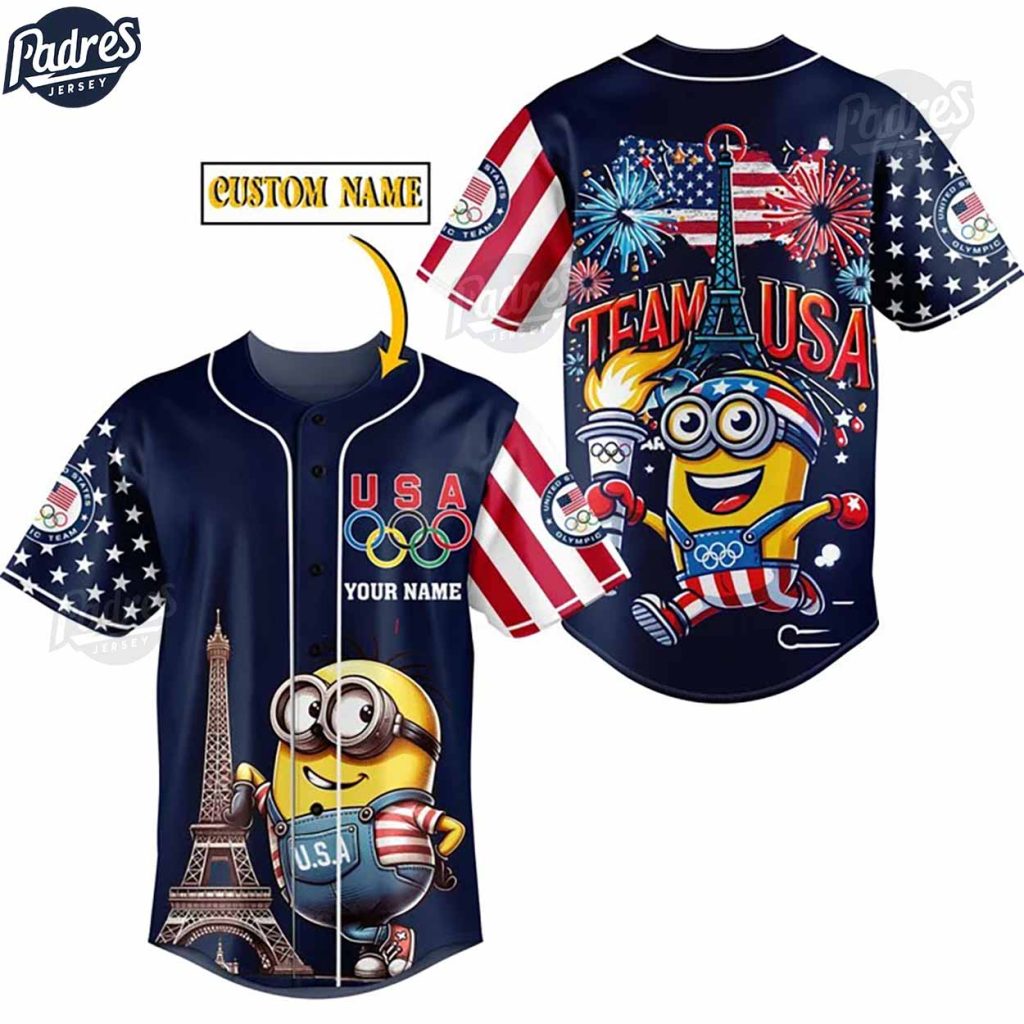 Olympic Paris Team USA Minion Custom Baseball Jersey