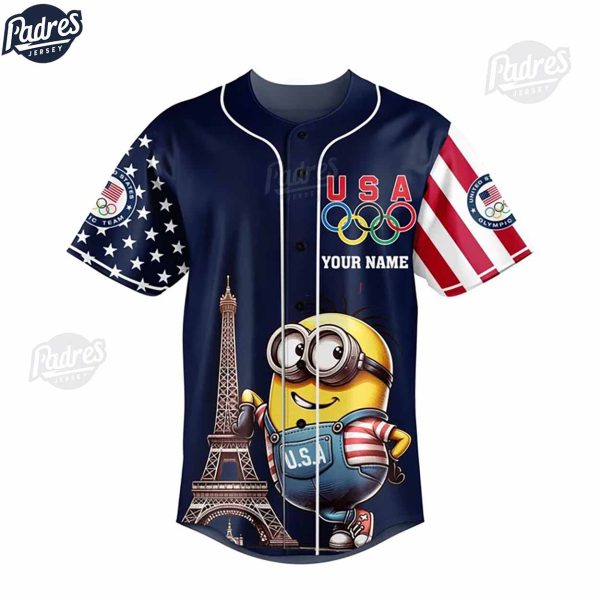 Olympic Paris Team USA Minion Custom Baseball Jersey 2