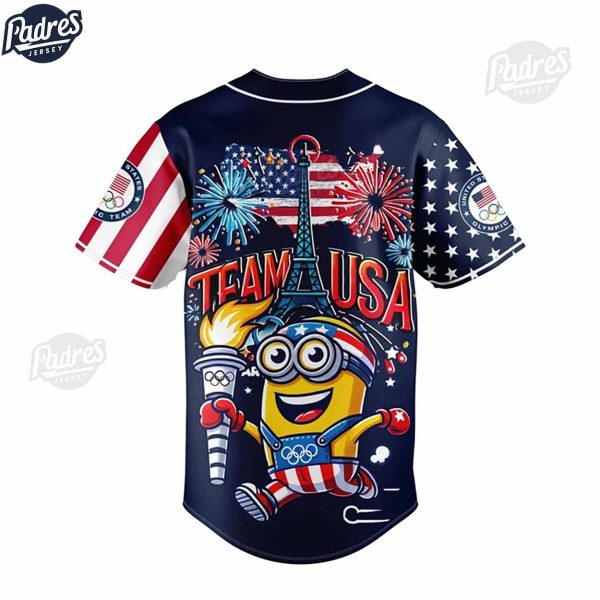 Olympic Paris Team USA Minion Custom Baseball Jersey 3