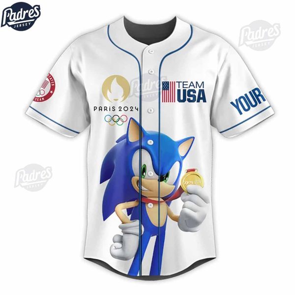 Olympic Paris Team USA Sonnic Custom Baseball Jersey 1