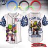 Olympic Team USA Custom Shrek Baseball Jersey 1