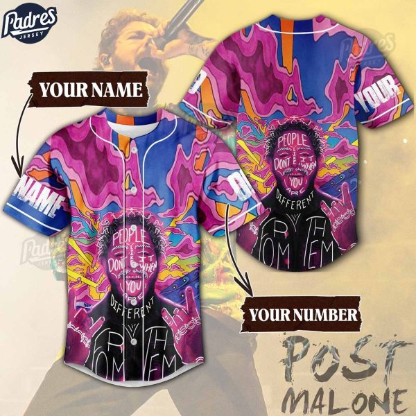 Post Malone Custom Baseball Jersey People Don’t Like It When You Are Different