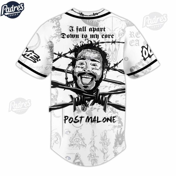 Post Malone Custom White Baseball Jersey Style 3 1