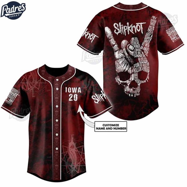 Slipknot Metallica Skull Custom Baseball Jersey 1