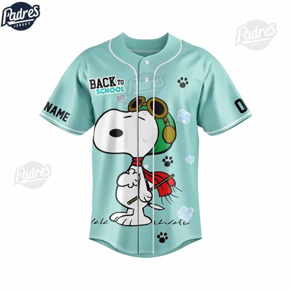 Snoopy Back To School Custom Baseball Jersey Online 2