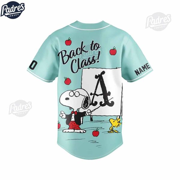 Snoopy Back To School Custom Baseball Jersey Online 3