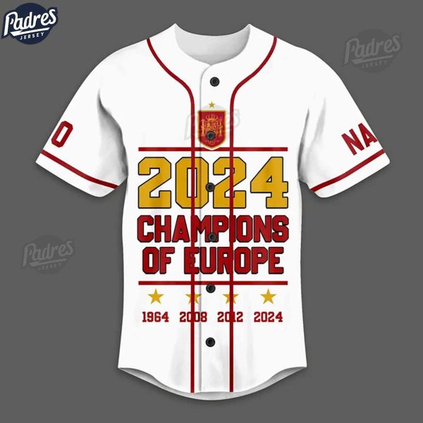 Spain 2024 Champions Of Europe Custom Baseball Jersey 2