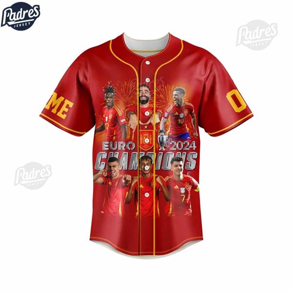 Spain Euro 2024 Champions Custom Baseball Jersey 3