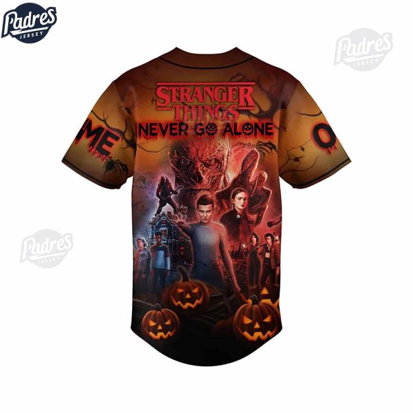 Stranger Things Never Go Alone Custom Baseball Jersey Style 2