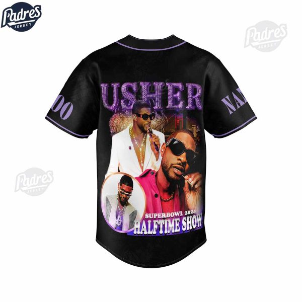 Super Bowl 2024 Usher Custom Baseball Jersey 3