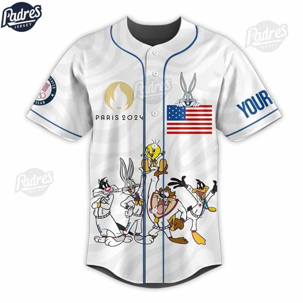 Team USA Custom Looney Tunes Baseball Jersey Style 3