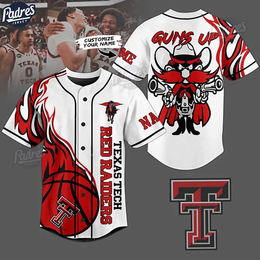 Texas Tech Red Raiders Basketball Gun Up Custom Baseball Jersey