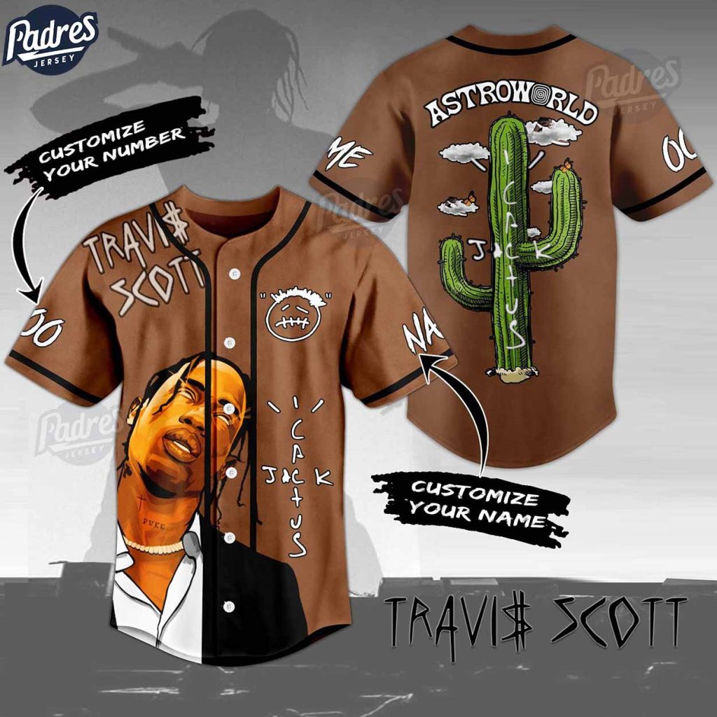 Travis Scott Astroworld Cactus Custom Baseball Jersey