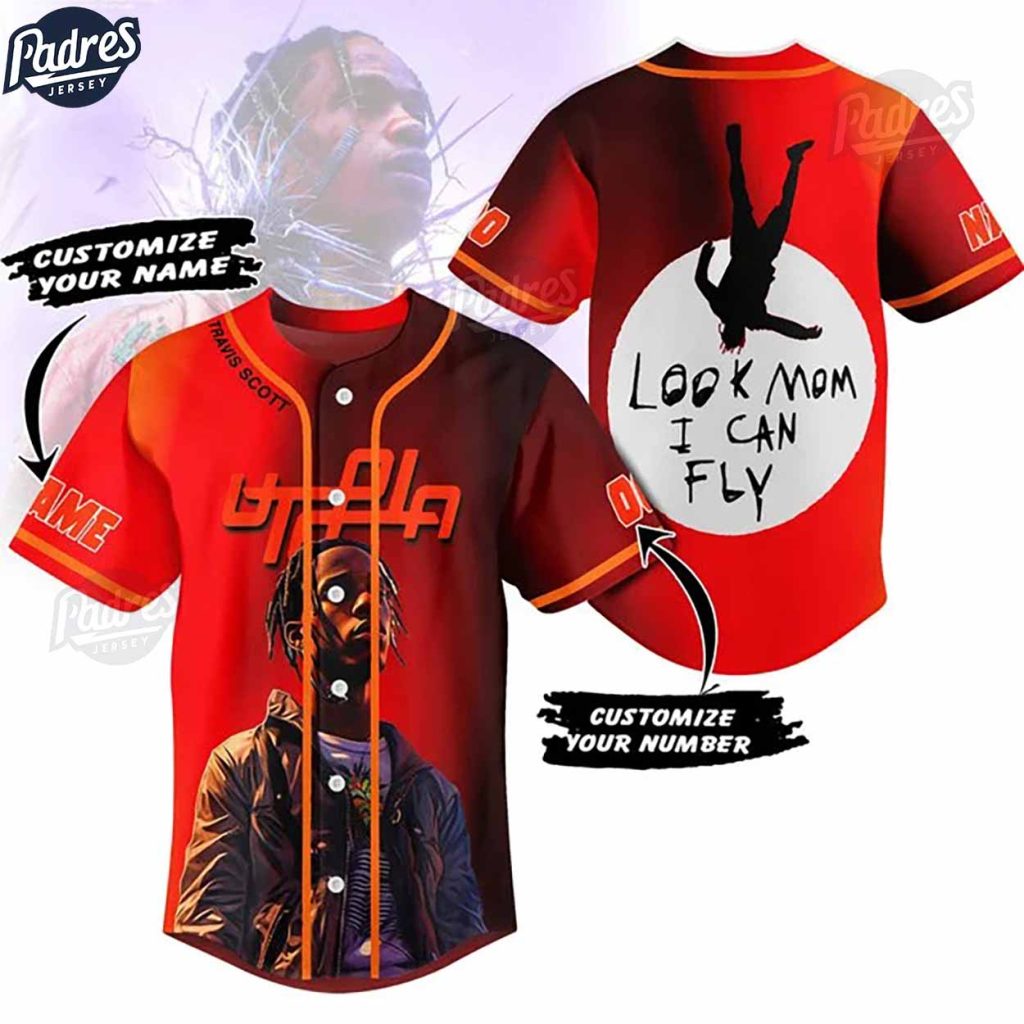 Travis Scott Look Mom I Can Fly Custom Baseball Jersey