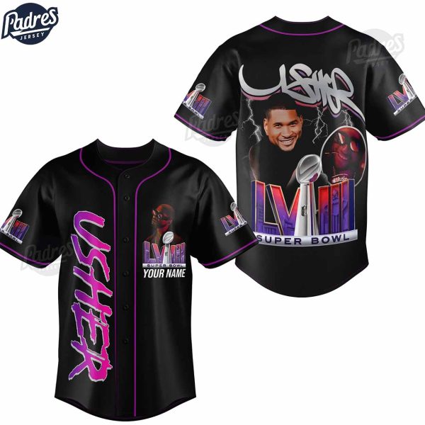 Usher Super Bowl Personalized Baseball Jersey 1