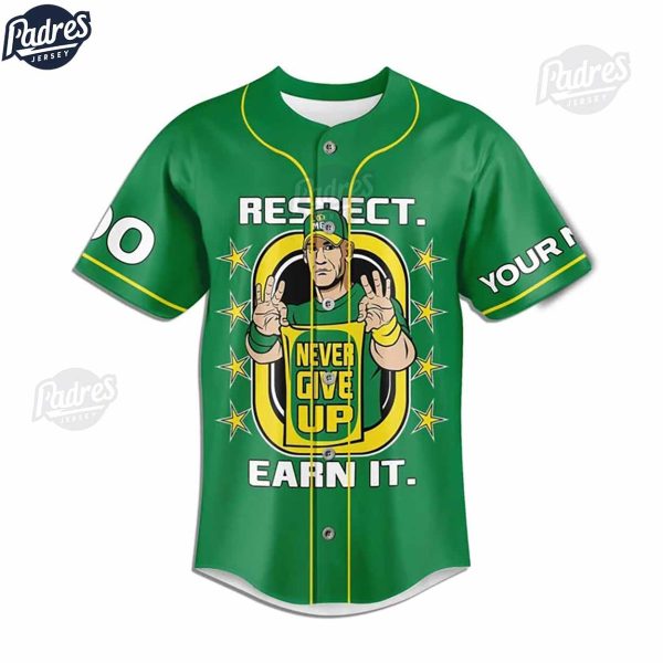 WWE John Cena Never Give Up Custom Baseball Jersey 3