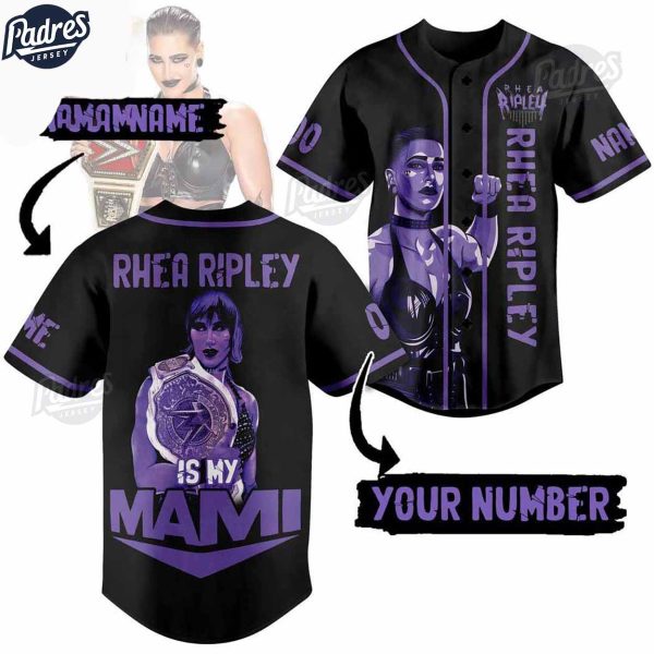 WWE Rhea Ripley Is My Mami Custom Baseball Jersey 1