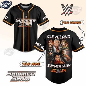 WWE Summerslam 2024 Custom Black Baseball Jersey 1