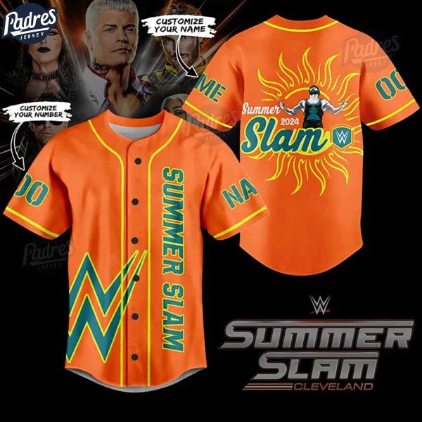 WWE Summerslam 2024 Custom Orange Baseball Jersey Online 1